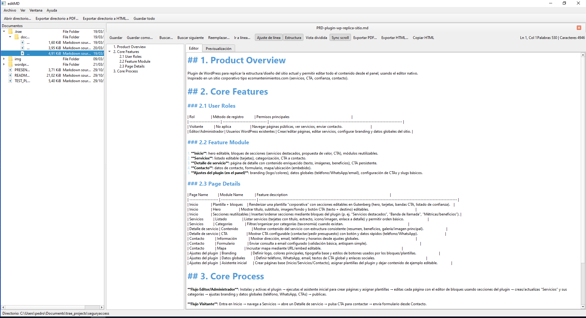 Editor editMD - Ventana Principal